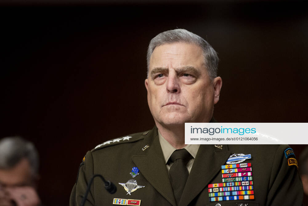 General Mark Milley, Chairman of the Joint Chiefs of Staff offers his opening remarks as he appears before a Senate Committee on Armed Services hearing to examine the Department of Defense budget posture in review of the Defense Authorization Request for fiscal year 2022, in the Dirksen Senate Office Building in Washington, DC, Thursday