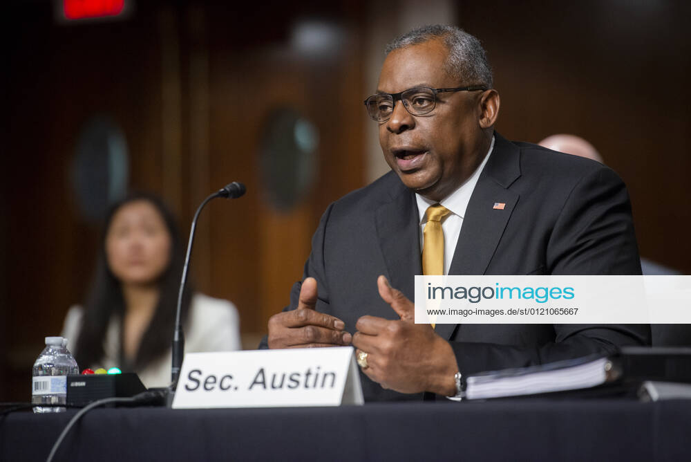 US Secretary of Defense Lloyd Austin III, appears before a Senate Committee on Armed Services hearing to examine the Department of Defense budget posture in review of the Defense Authorization Request for fiscal year 2022, in the Dirksen Senate Office Building in Washington, DC, Thursday
