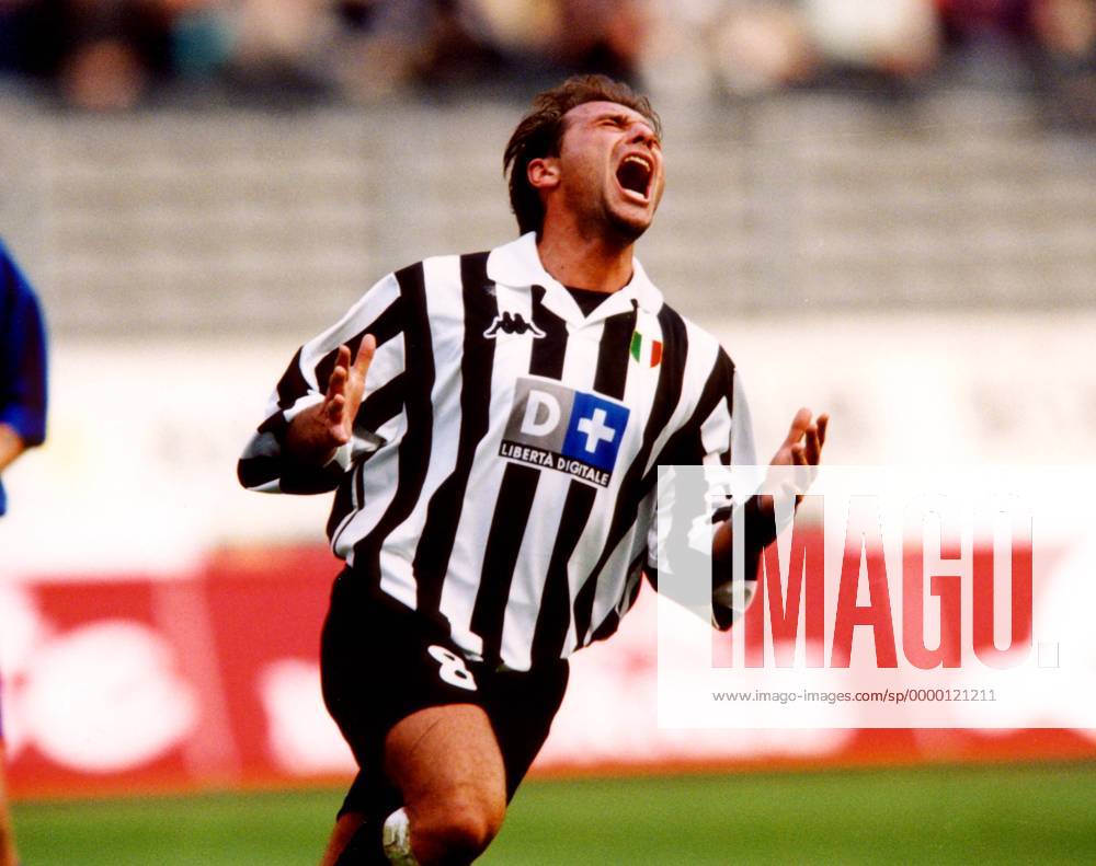 Antonio Conte (Juve) schreit seine Emotionen heraus Fußball Herren Saison 1998 1999: Serie A, Italienische Liga, Meisterschaft, Sampdoria Genua - Juventus Turin, Juve Einzelbild Stadio Luigi Ferraris Genua Enttäuschung, Ungeduld, Verzweiflung, Wut,