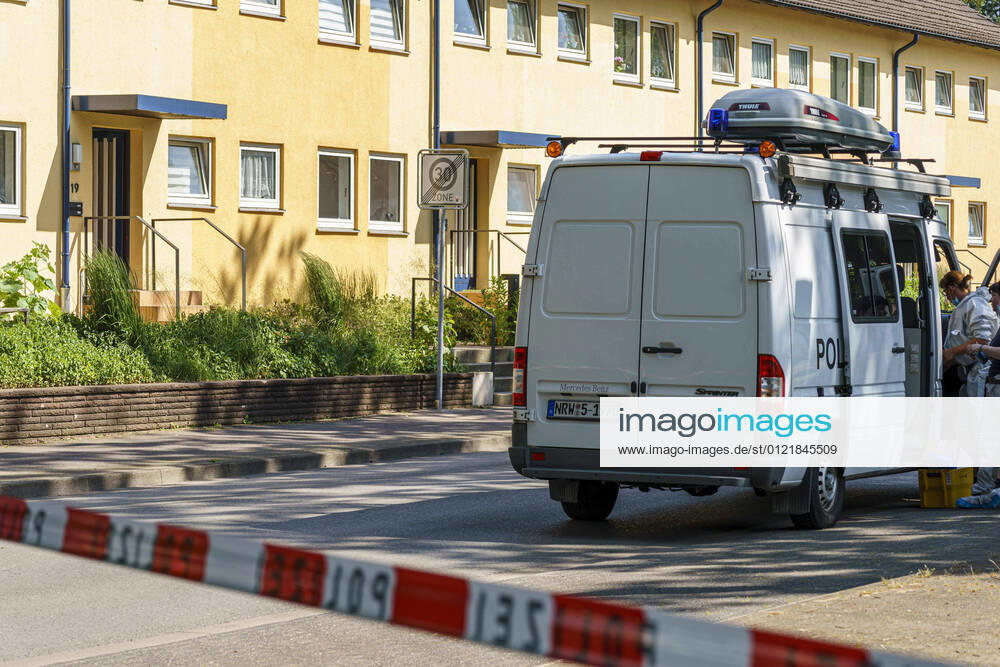 Espelkamp, Germany 17 June 2021 A forensics vehicle at the scene in Espelkamp A double murder occurred in the town of NRW today.