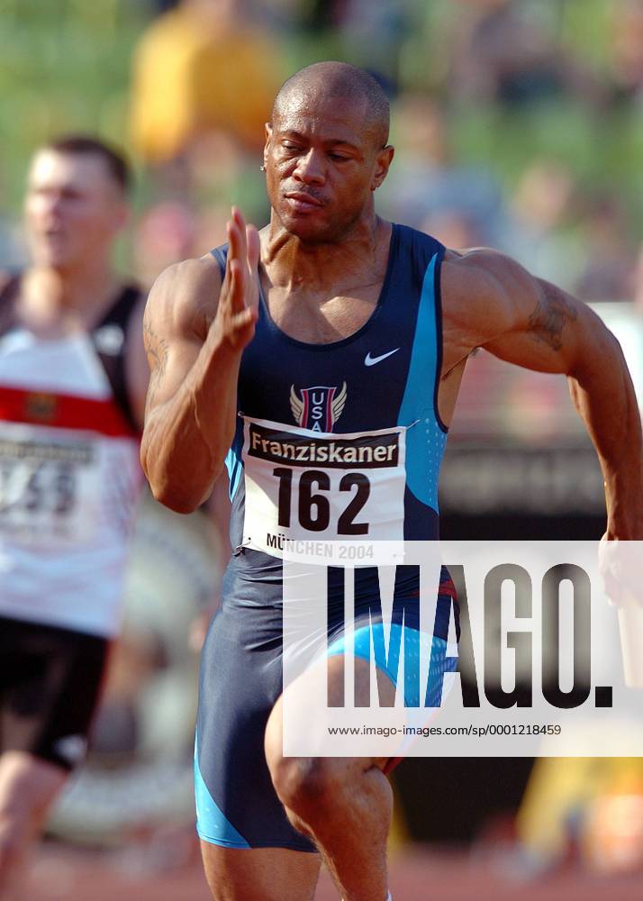 Maurice Greene (USA) Leichtathletik Herren Team Challenge 2004, Länderkampf, Nationaltrikot Einzelbild München
