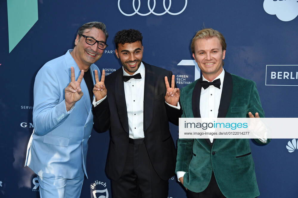 Mousse T , Younes Zarou, Nico Rosberg on the Green Carpet of the Green Awards 2021 at the Kraftwerk in Berlin on 18 06 2021