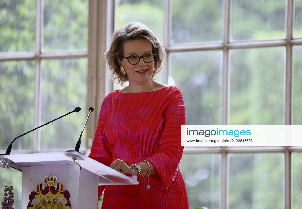 Queen Mathilde of Belgium pictured during a ceremony to award the Queen Mathilde Award 2021, in Brussels, Friday 25 June 2021. The winner of the Award is Debateville, an association with expression worshops for youngs to help express ideas. ERICxLALMAND 06086707