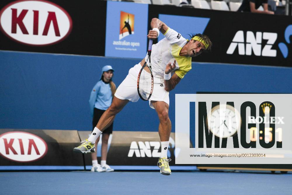 David Ferrer during Day 1 of the Australian Tennis open Grand Slam event at Melbourne Park, Melbourne Australia. TENNIS: JAN 14 Australian Open Icon13011449
