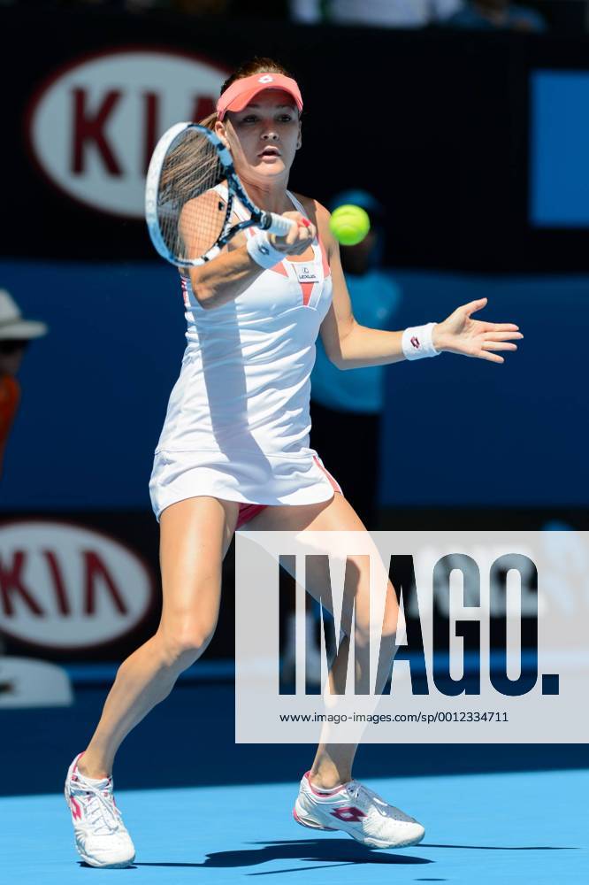 Jan. 16, 2013 - Melbourne, Victoria, Australia - January 16, 2013: Agnieszka Radwanska (POL) in action in a second round match on day three of the 2013 Australian Open grand slam tennis tournament at Melbourne Park in Melbourne, Australia. Tennis 2013: Australian Open JAN 16 - ZUMAc04