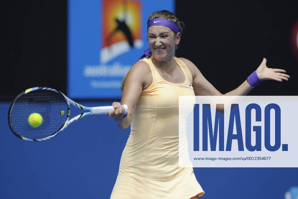Melbourne, Australia. Victoria Azarenka of Belarus returns a shot in her match on day four of the Australian Open from Melbourne Park. xEstherxLimx ActionPlus11366511