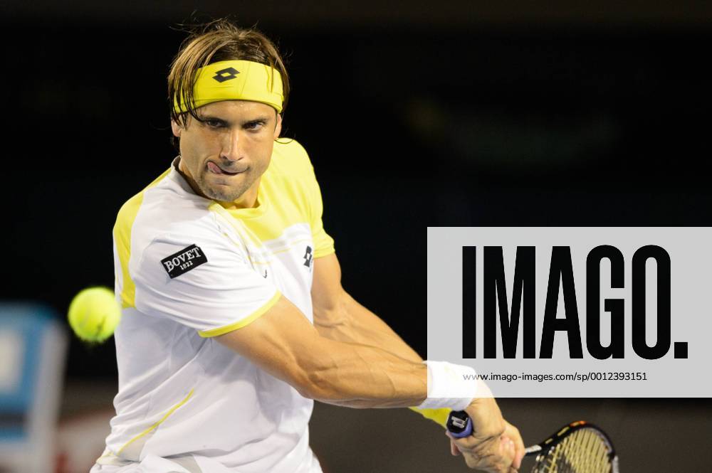 Jan. 18, 2013 - Melbourne, Victoria, Australia - January 18, 2013: David Ferrer (ESP) in action in a RD round match on day five of the 2013 Australian Open grand slam tennis tournament at Melbourne Park in Melbourne, Australia. Sydney Low Cal Media Tennis 2013: Australian Open JAN 18 - ZUMAc04