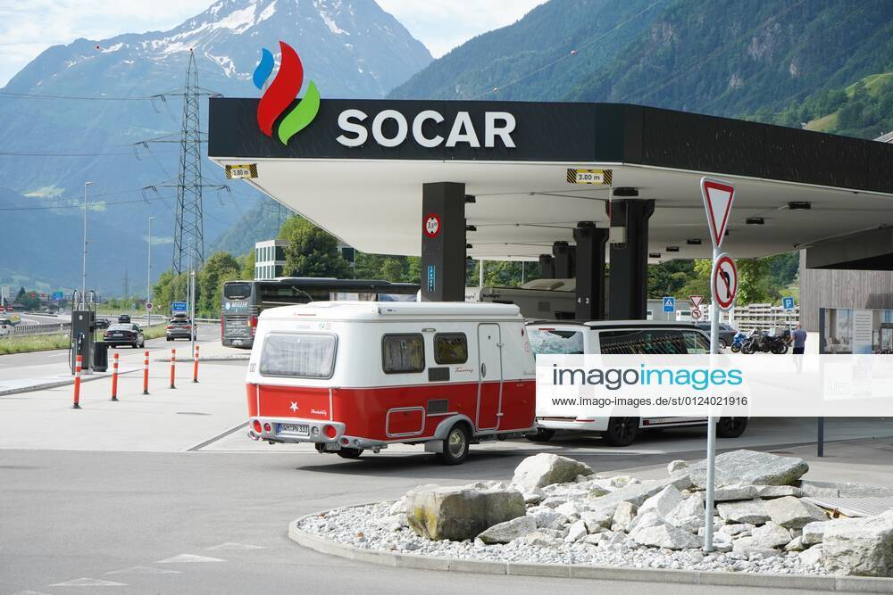 Photo Manuel Geisser 03 07 2021 Rest area south with Socar gas station Gotthard highway before Gotthard tunnel