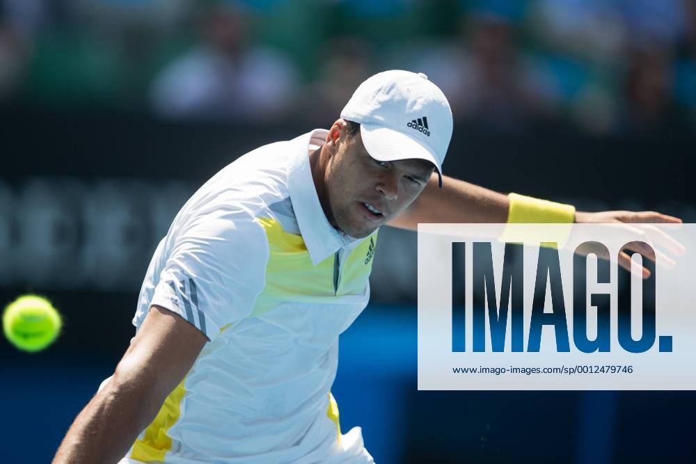 Jan. 21, 2013 - Melbourne, Victoria, Australia - January 21, 2013: Jo-Wilfried Tsonga (FRA) in action in a fourth round match on day eight of the 2013 Australian Open grand slam tennis tournament at Melbourne Park in Melbourne, Sydney Low Cal Media Tennis 2013: Australian Open JAN 21 - ZUMAc04