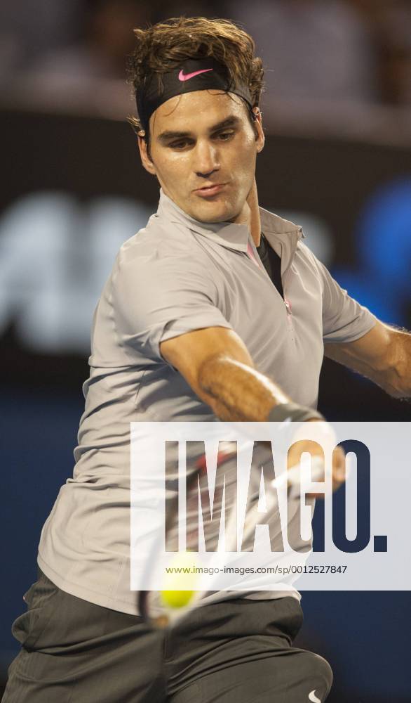 Jan. 23, 2013 - Australian Open top seed ROGER FEDERER (SUI) The Grand Slam matches are being held at the Rod Laver Arena in Melbourne. Australian Open Mens Singles Quarterfinals - ZUMAkh1