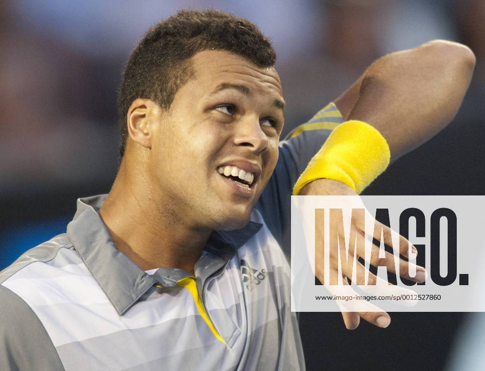 Jan. 23, 2013 - Australian Open - JO-WILFRIED TSONGA (FRA). . The Grand Slam matches are being held at the Rod Laver Arena in Melbourne. Australian Open Mens Singles Quarterfinals - ZUMAen