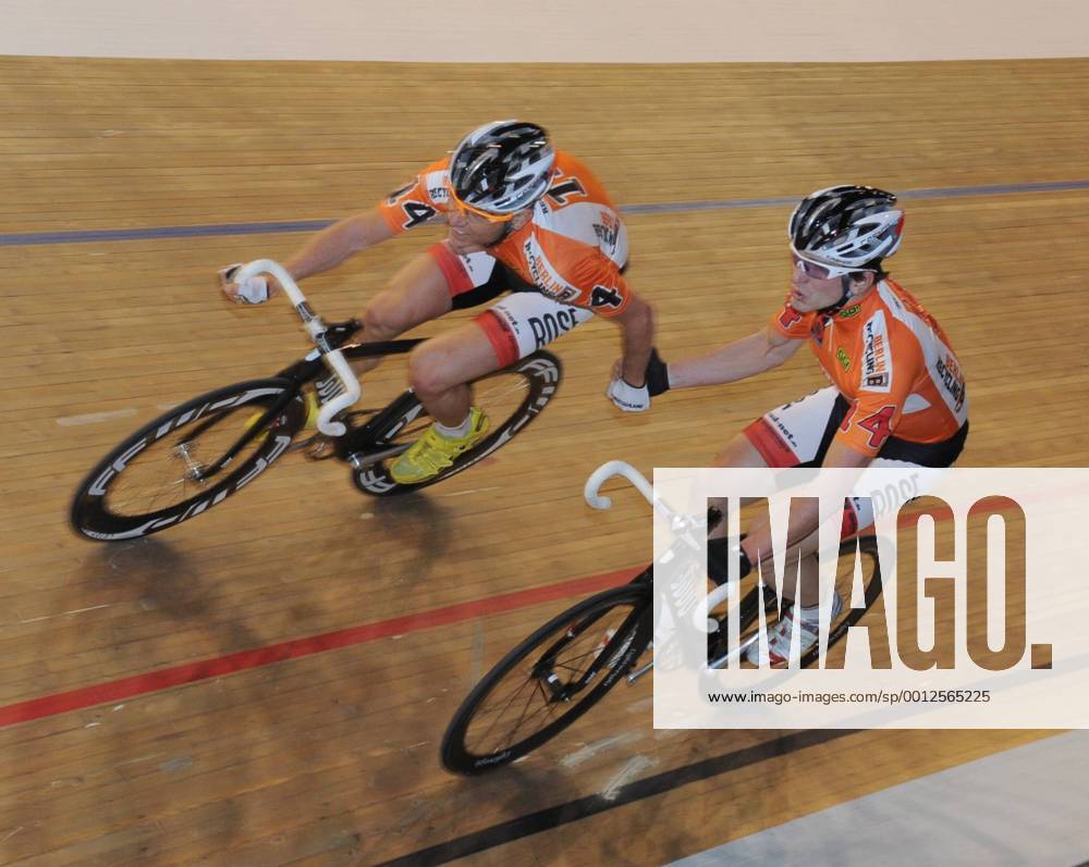 Radsport, 102. Berliner Sechstagerennen 2013, Team 14, v. l. Kersten Thiele und Henning Bommel (beide Deutschland), 24.01. 2013,