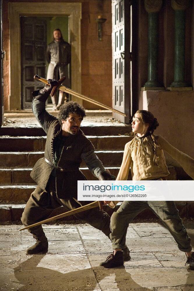 Miltos Yerolemou & Maisie Williams Characters: Syrio Forel, Arya Stark Television: Game Of Thrones (TV-Serie) USA 2011-