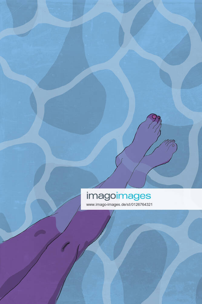 Legs of woman dipping feet in water GCAF00143