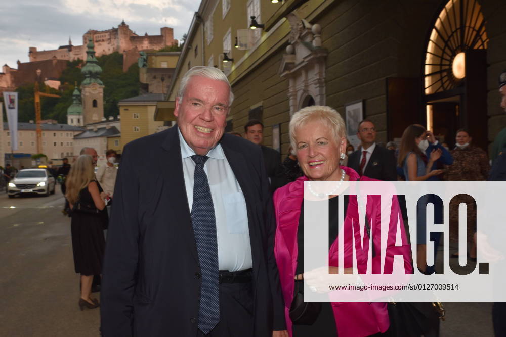 Klaus Michael Kühne, wife Christine, Kühne Foundation, Sponsor, Concert Vienna Philharmonic Orchestra, Salzburg Festival, 2021