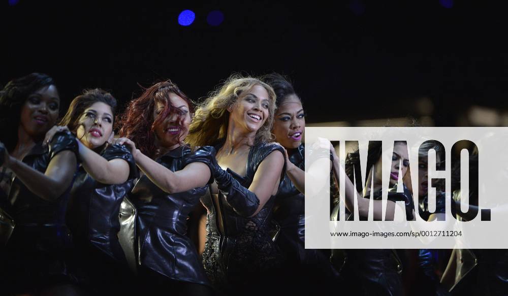 Beyonce performs during the Super Bowl XLVII halftime show at the Mercedes-Benz Superdome on February 3, 2013 in New Orleans. SBP20130203171