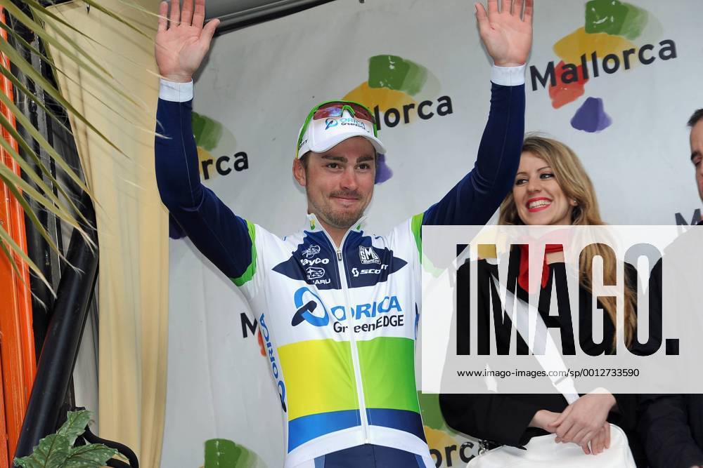 Leigh HOWARD ( AUS Orica - GreenEdge ) gewinnt seinen zweiten Tagesabschnitt bei der Challenge a Mallorca - Podium - Jubel - Freude - Emotionen - Aktion - quer - Event: Mallorca Rundfahrt - Mallorca Challenge - Iberostar Challenge Ciclista Mallorca 2013 - Trofeo Alcudia - Playa de Muro Location: Mallorca - Spanien - Europa - Datum: 06.02.2013