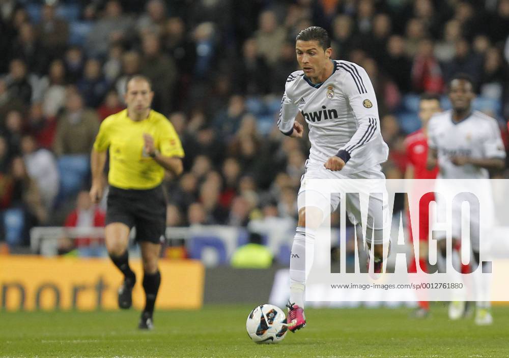 Madrid 09 02 2013. Football match between Real Madrid FC and FC Sevilla corresponding to the 23th day of the Spanish League, held at the Santiago Bernabeu stadium, in Madrid 02 09 2013. Cristiano Ronaldo