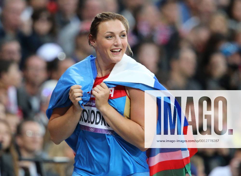 London, IOC, XXX Olympische Spiele London 2012, XXX Olympic summer games , Summer Spiele 2012 London, Olympics 2012, Olympia 2012, , Olympiastadion, Olympic Stadium London Leichtathletik, athletics Evgenia Kolodko, Russland, Kugelstossen Frauen