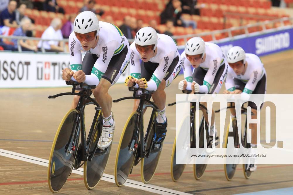 Equipe Australie : Alexander Morgan - Glenn O Shea - Alexander Edmondson - Michael Hepburn (AUS) CYCLISME : Championnats du Monde sur Piste - Minsk - 20 02 2013 PatrickPichon Panoramic