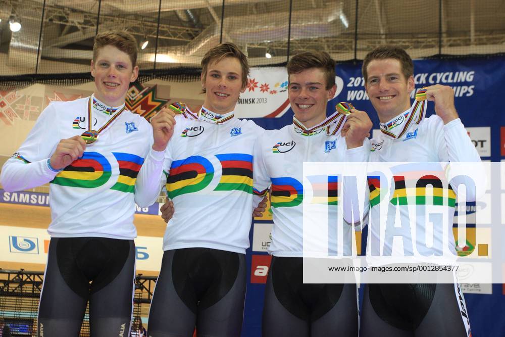 Equipe Australie : Alexander Morgan - Glenn O Shea - Alexander Edmondson - Michael Hepburn (AUS) CYCLISME : Championnats du Monde sur Piste - Minsk - 20 02 2013 PatrickPichon Panoramic