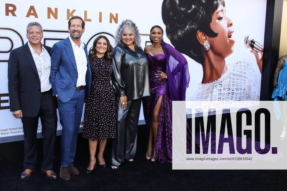 Los Angeles Premiere Of MGM s Respect WESTWOOD, LOS ANGELES, CALIFORNIA, USA - AUGUST 08: Michael De Luca, Kevin Ulrich, Pamela Abdy, Liesl Tommy and Jennifer Hudson arrive at the Los Angeles Premiere Of MGM s Respect held at the Regency Village Theatre on August 8, 2021 in Westwood, Los Angeles, California, United States. Los Angeles California United States collin-losangel210808_np3BC