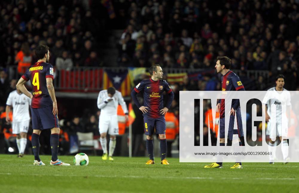 Copa del Rey. FC Barcelona vs Real Madrid. Lionel Messi and Andres Iniesta.