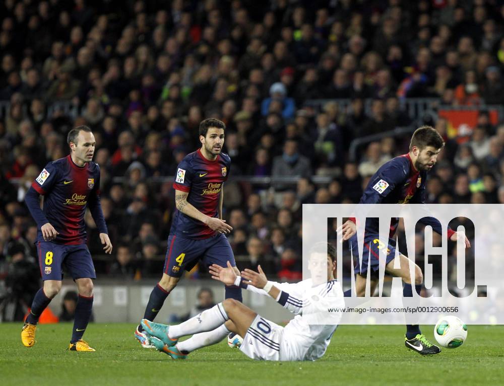 Copa del Rey. FC Barcelona vs Real Madrid. Andres Iniesta, Cesc Fabregas, Gerard Pique und Mesut Özil