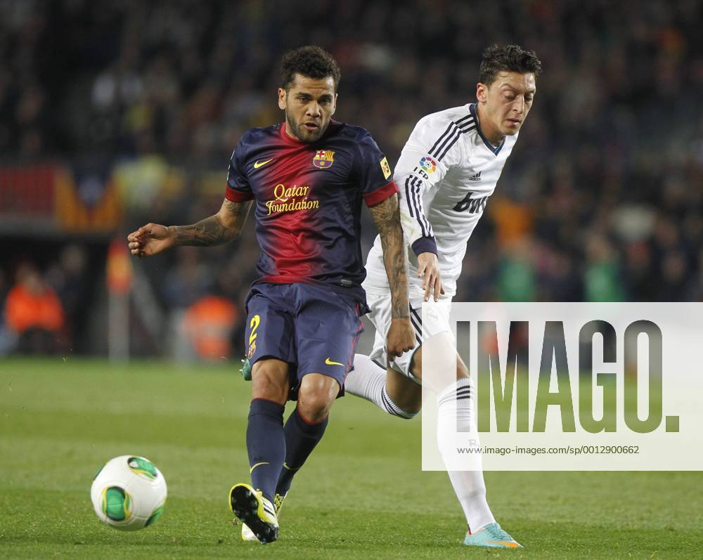 Copa del Rey. FC Barcelona vs Real Madrid. Dani Alves and Mesut Özil.