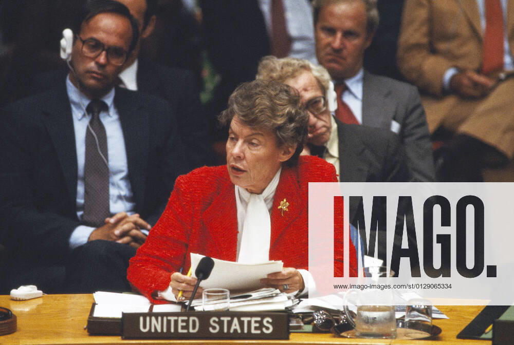 U.S. Ambassador to the United Nations Jeane Kirkpatrick, United Nations General Assembly, New York City, New York, USA, Bernard Gotfryd, September 1983