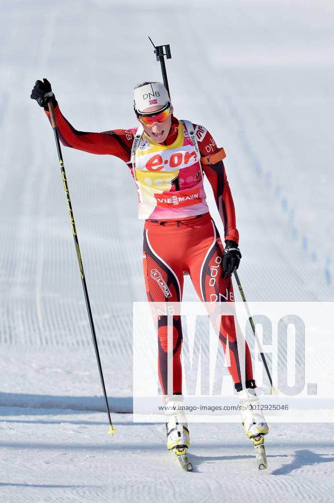 BIATHLON - IBU WC Oslo OSLO,NORWEGEN,02.MAR.13 - BIATHLON - IBU Weltcup, 10km Verfolgung der Damen. Bild zeigt den Jubel von Tora Berger (NOR).
