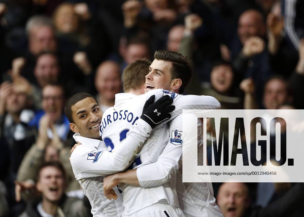 Tottenham s Gareth Bale celebrates scoring his sides opening goal..Tottenham Hotspur v Arsenal- Barclays Premier League - White Hart Lane, London- 3 03 13 - Picture David Klein Sportimage .