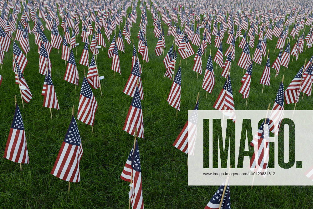11 memory USA, Nebraska, Omaha, Tribute of Flags for memory of the victims of terrorist attack of 9