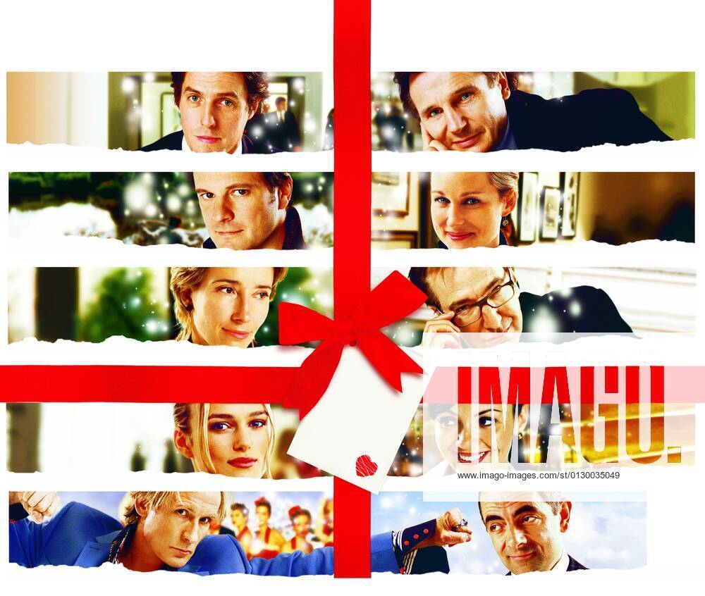LOVE ACTUALLY, top to bottom left side: Hugh Grant, Colin Firth, Emma Thompson, Keira Knightley, Bill Nighy, top to bottom right side: Liam Neeson, Laura Linney, Alan Rickman, Heike Makatsch, Rowan Atkinson, 2003. ? Universal courtesy Everett Collection Ref:MCDLOAC UV004 PUBLICATIONXNOTxINxCANxCHNxFRAxITAxJPNxNORxPOLxRUSxESPxUKxUSA