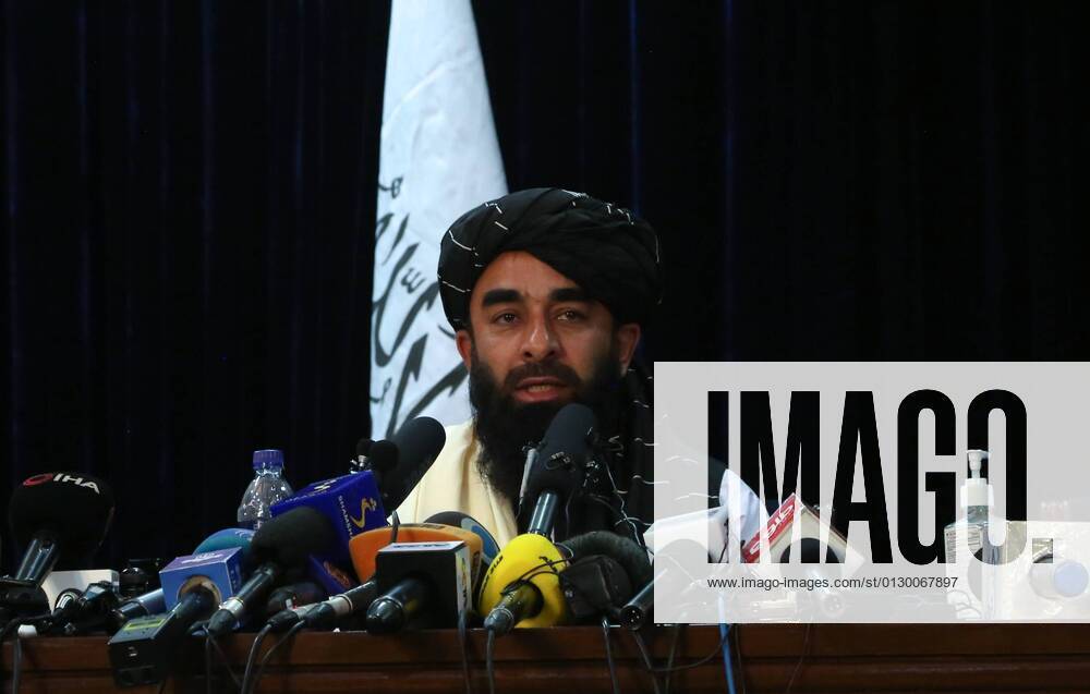 Afghanistan Taliban 6626626 17.08.2021 Taliban spokesman Zabihullah Mujahid attends the movement s first official news conference at a media centre in Kabul, Afghanistan. Mujahid said the Taliban (designated terrorist and banned in Russia) wanted peaceful relations with other countries and would respect the rights of women within the framework of Islamic law. The Taliban took over the capital city of Kabul on August 15, sweeping to power in Afghanistan as President Ashraf Ghani resigned and fled abroad. Stringer Sputnik Kabul Afghanistan