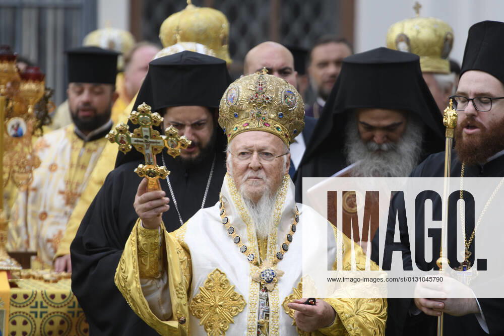 Visit Of Ecumenical Patriarch Bartholomew To Kyiv Ecumenical Patriarch Bartholomew during a religious service close to the St. Sophia Cathedral in Kyiv, Ukraine August 22, 2021 Kyiv Ukraine musienko-notitle210822_np7sA