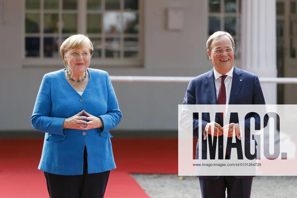 Angela Merkel and Armin Laschet at the ceremony for the 75th birthday of the state of North Rhine-Westphalia at the Düsseldorf racecourse Düsseldorf, 23 08 2021 Foto:xC.xFuturexImage