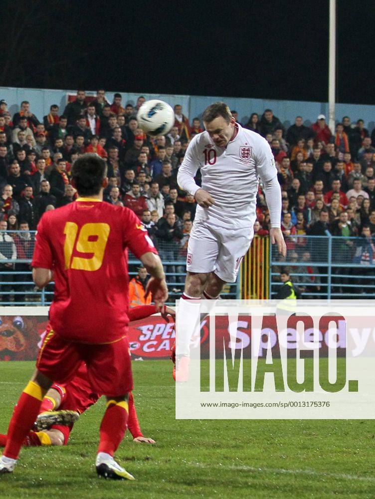 England s Wayne Rooney scoring his sides opening goal..Montenegro v England- World Cup Qualifier - Podgorica City Stadium, Podgorica- 26 03 13 - Picture David Klein Sportimage .