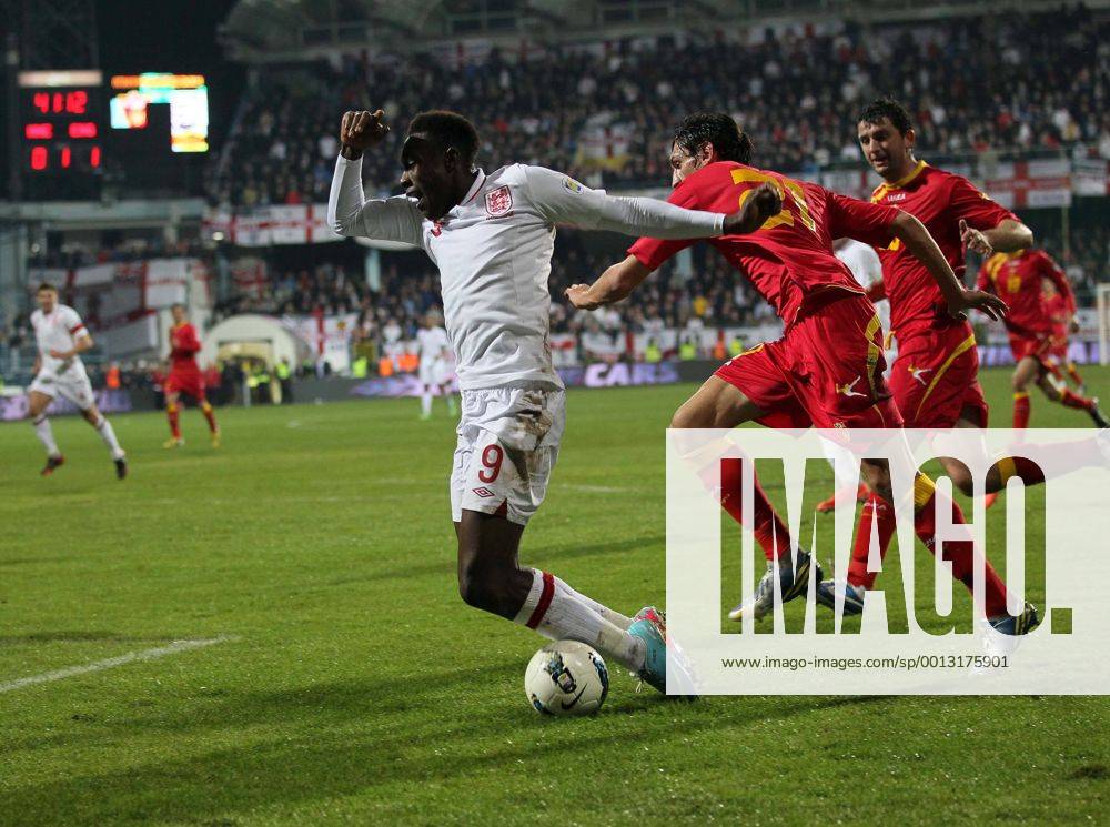 England s Danny Welbeck gets booked for diving in the penalty area..Montenegro v England- World Cup Qualifier - Podgorica City Stadium, Podgorica- 26 03 13 - Picture David Klein Sportimage .