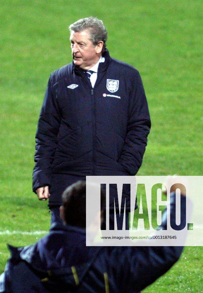 Podgorica(Montenegro) Montenegro-England FIFA world cup Brazil qualifiers men football Roy Hodgson England head coach after match and member of Montenegro coaching staff( in front) who celebrate :