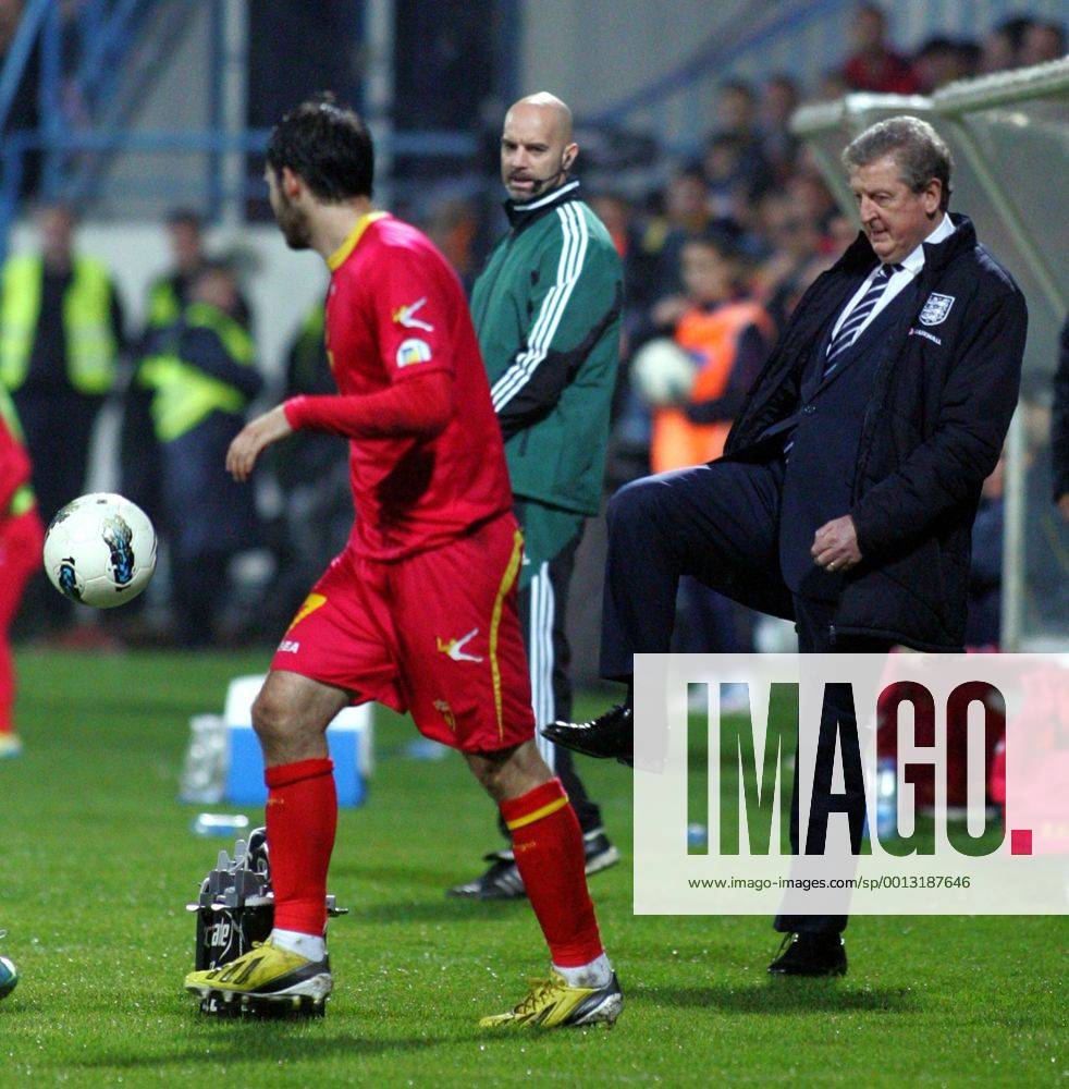Podgorica(Montenegro) Montenegro-England FIFA world cup Brazil qualifiers men football Roy Hodgson(r) England head coach :
