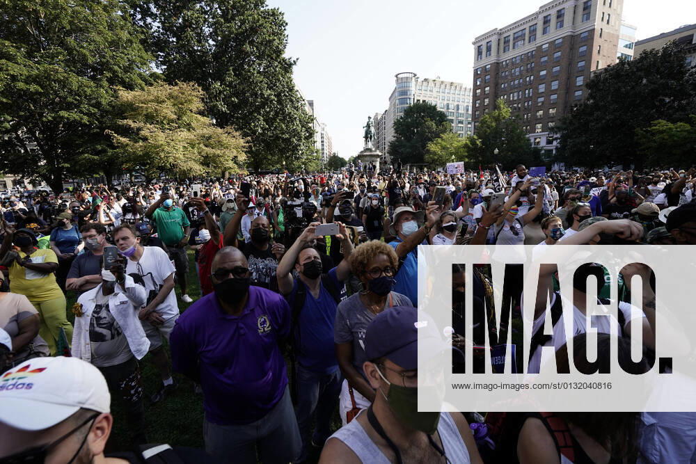 Supporters of the March on Washington rally before marching to the National Mall on the 58th anniversary of the Rev. Martin Luther King Jr. s I Have a Dream speech, in Washington, DC on Saturday, August 28, 2021. Voting rights advocates are demanding federal legislation to protect and expand access to the ballot. WAP20210828501 KenxCedeno