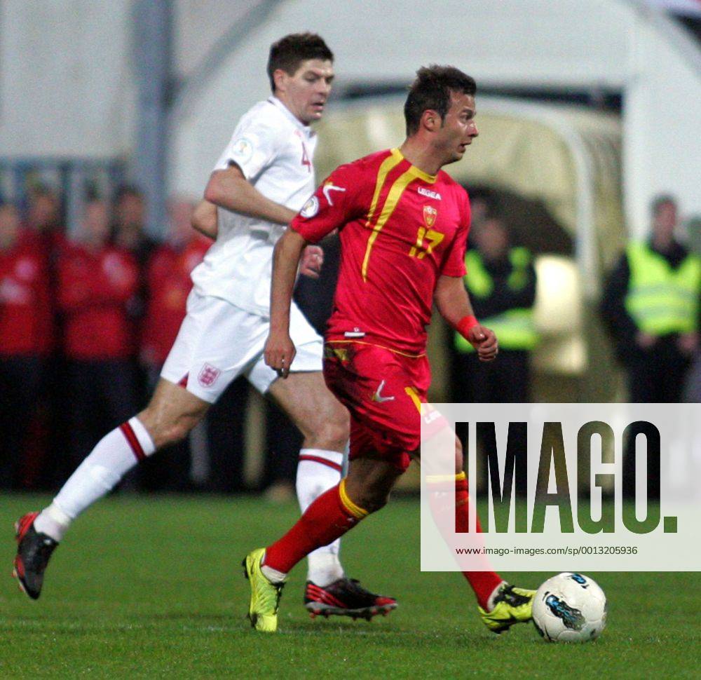 Podgorica(Montenegro) Montenegro-England FIFA world cup Brazil qualifiers men football Elsad Zverotic (R) Montenegro :