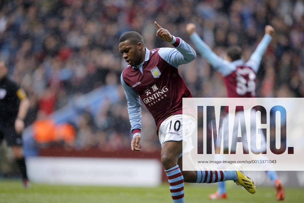 Charles Nzogbia of Aston Villa celebrates scoring the first goal of the game - Aston Villa vs FC Fulham - Barclays Premiership - Villa Park Birmingham - Season 12 13 - 13 4 13. .
