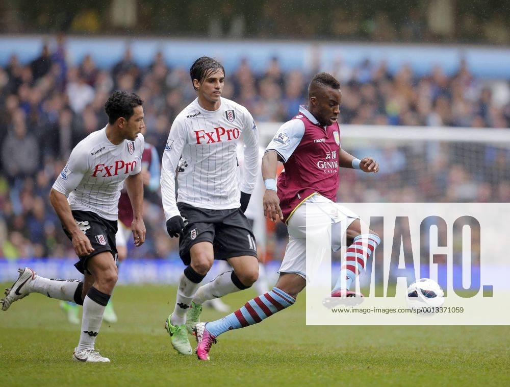 Yacouba Sylla of Aston Villa runs at the Fulham defence - - Aston Villa vs FC Fulham - Barclays Premiership - Villa Park Birmingham - Season 12 13 - 13 4 13. .