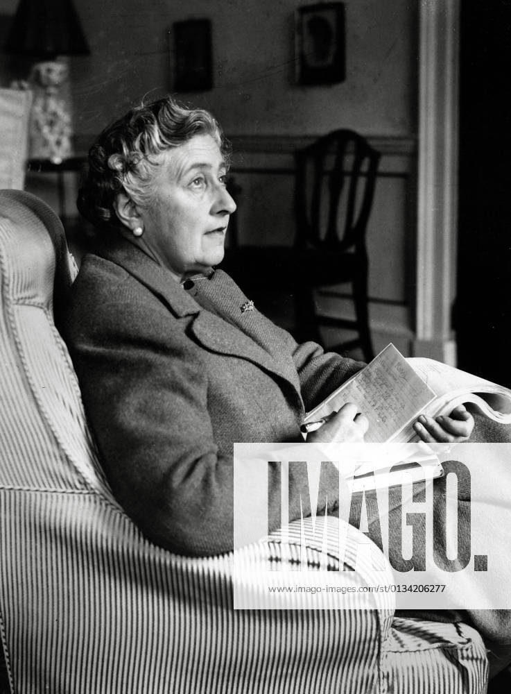 English crime mystery writer Agatha Christie at her home, Greenway House, Devon, England, 1946 File Reference 34145-426THA