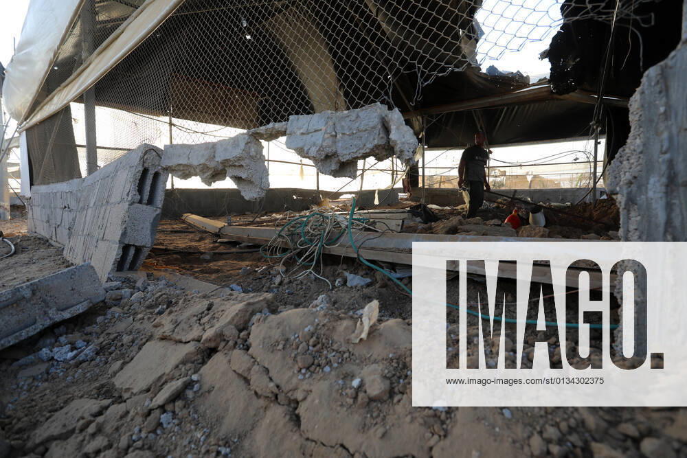 Aftermath Of Israeli Airstrike In Gaza A Palestinian man inspects the damage following reported Israeli airstrikes on Rafah in the southern Gaza Strip, on September 12, 2021. Gaza Palestine fathi-notitle210912_npnR1
