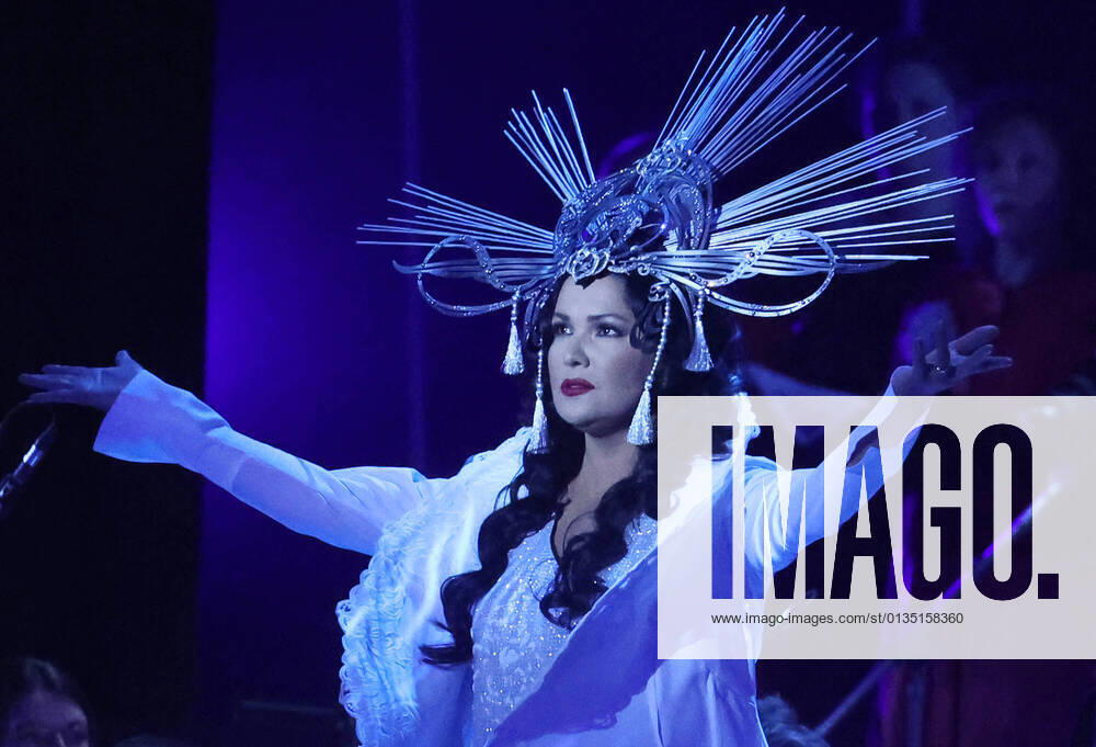 Operatic soprano Anna Netrebko performs in a concert marking her 50th birthday, at the State Kremlin Palace. Vladimir Gerdo TASS TS111067