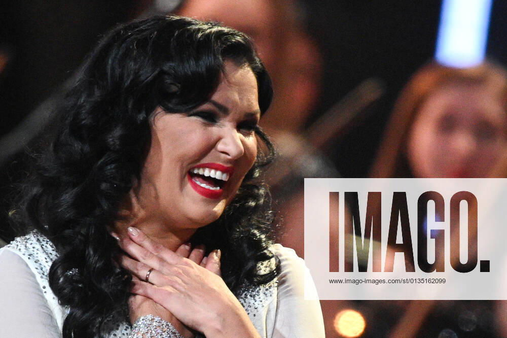 Russia Opera Singer Netrebko Anniversary 6653959 18.09.2021 Opera singer Anna Netrebko reacts during a concert marking her 50th birthday, at the State Kremlin Palace, Moscow, Russia. Ramil Sitdikov Sputnik Moscow Russia