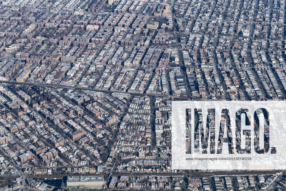 Aerial view of Brooklyn, New York, USA, 29.04.2016,
